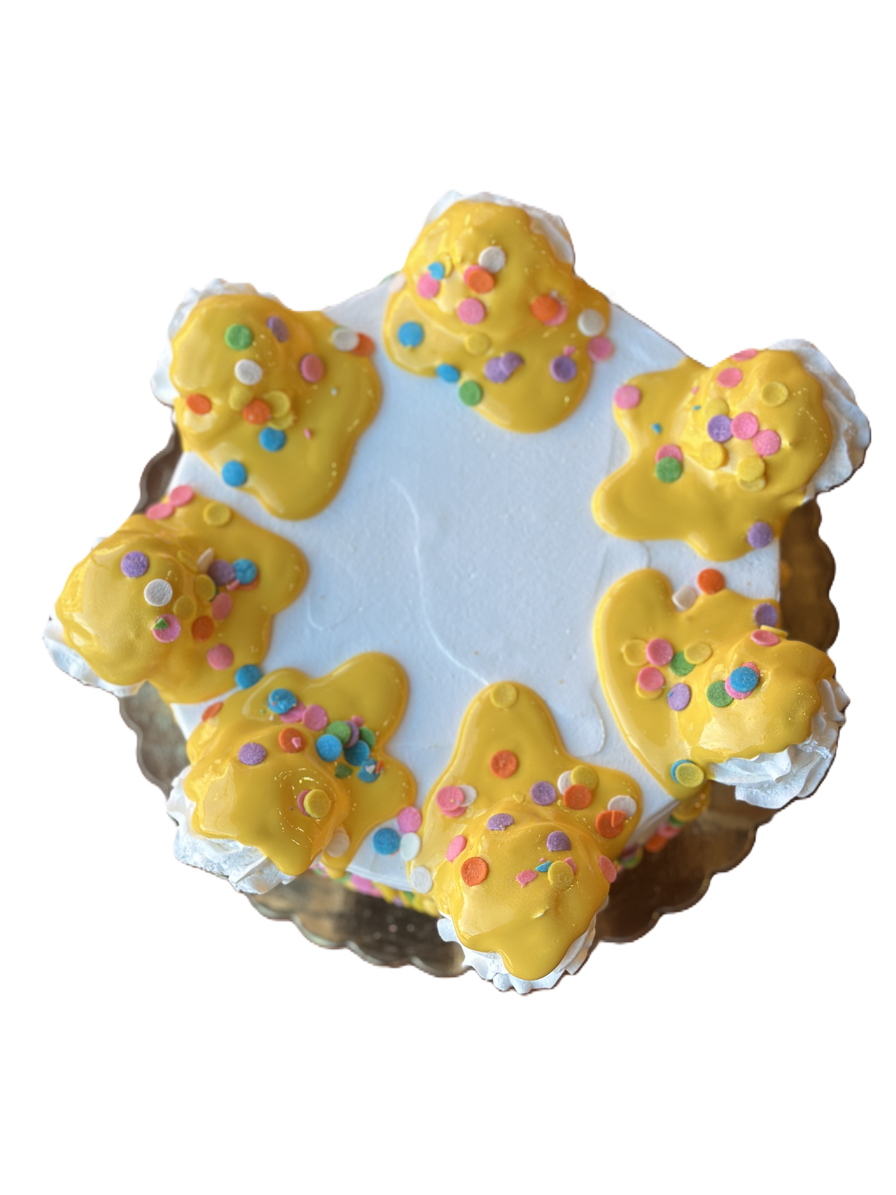 Small Yellow Side Cone Drip Cake