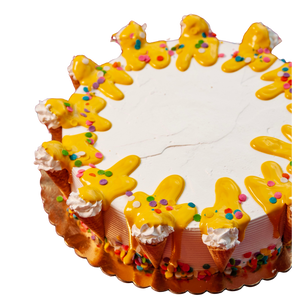 Large Yellow Side Cone Drip Cake