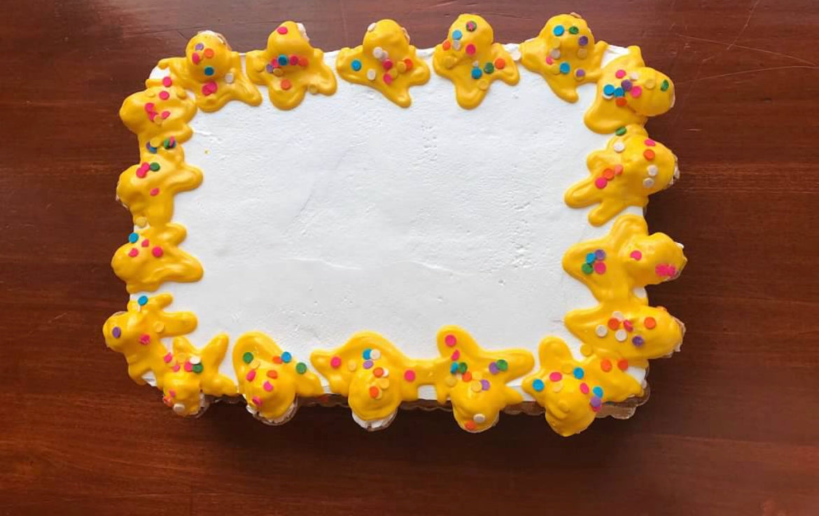 -- 72hr Advanced Ordering ONLY  --  1/4 Sheet Yellow Side Cone Drip Cake